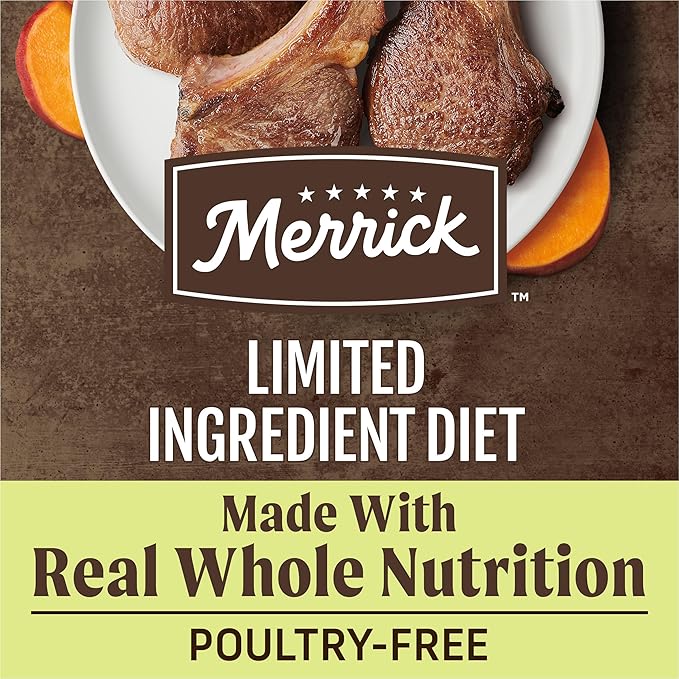 Merrick Limited Ingredient Diet Grain Free Dry Dog Food, Premium And Healthy Kibble With Lamb And Sweet Potato - 22.0 lb. Bag