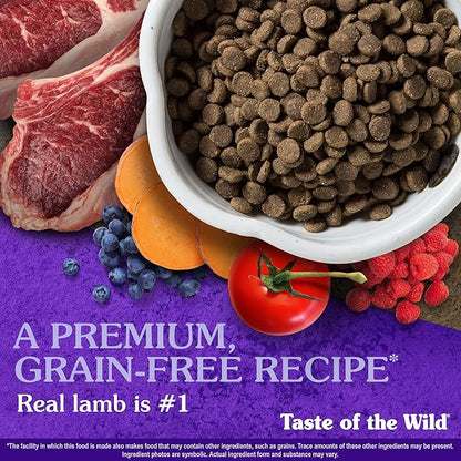 Taste of The Wild Sierra Mountain Grain-Free Canine Recipe with Roasted Lamb Dry Dog Food for All Life Stages, Made with High Protein from Real Lamb and Guaranteed Nutrients and Probiotics 14lb