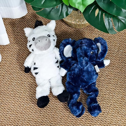 Black and White Zebra Plush Squeaky Dog Toy with Bungee Leg Puppy Teething Chew Toy Cute Soft Indoor Outdoor Interactive Stuffed Animal Dog Toy for Small Medium Large Dogs Toy Gift 35cm/13.78in