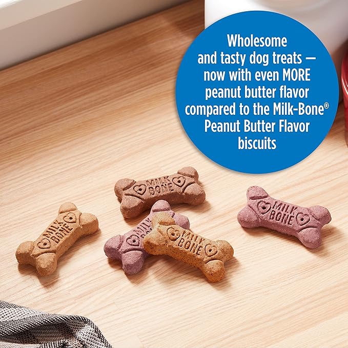 Milk-Bone Peanut Butter Flavor Naturally & Artificially Flavored Dog Biscuits - Crunchy Dog Treats - 7 Pounds (Packaging Design May Vary),(Pack of 2)