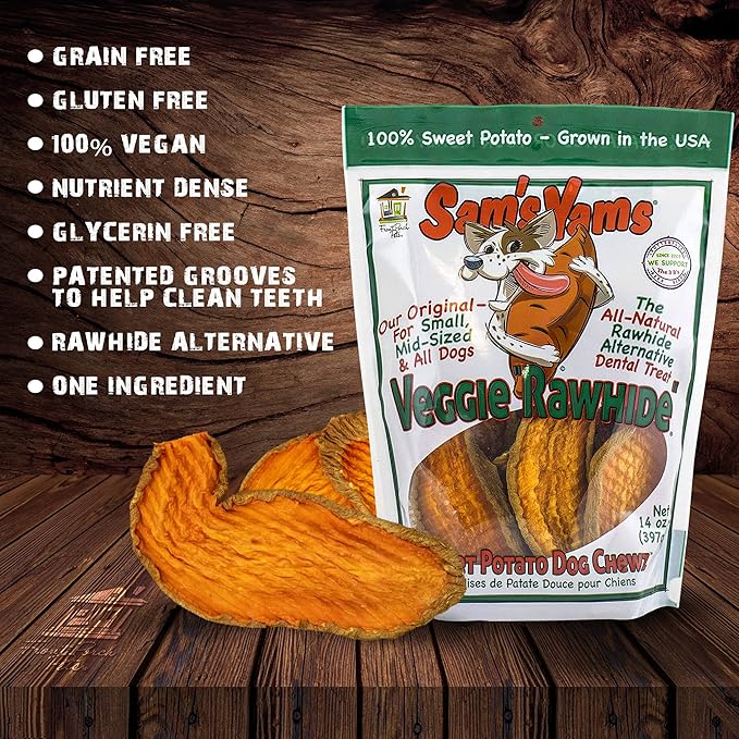 Front Porch Pets Sweet Potato Dog Chewz - 6 Pack - Value Pack Veggie Rawhide