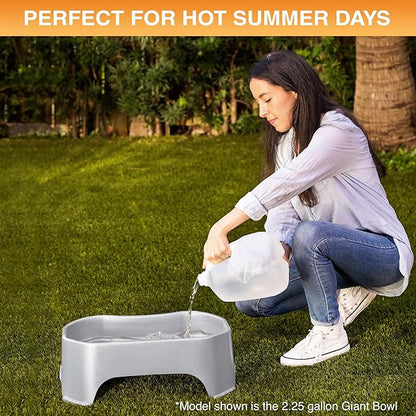 Neater Pet Brands Extra Large Water Bowl for Dogs, Outdoor Dog Water Bowl (1.25 Gallon XL Capacity), Big Trough Style Food Dish for Indoors or Outside, No Spill Large Dog Bowls, Vanilla Bean