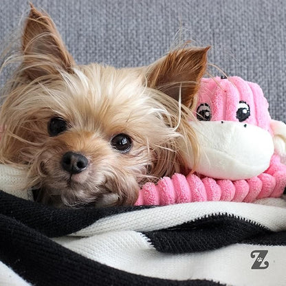 ZippyPaws Crinkle Monkey - Interactive Dog Toys to Keep Them Busy, Squeaky Plush Pet Toy for All Breeds, Cute Gift for Small and Medium Dogs, Contains 1 Round Squeaker - Small, Pink