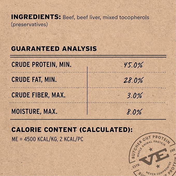 Vital Essentials Freeze Dried Dog Treats | Beef Bites, Single Protein | Premium Quality | Grain Free Training Treats for Dogs, 2.5 oz Bag