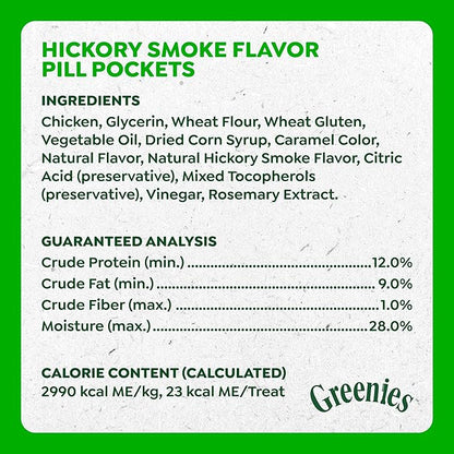 Greenies Pill Pockets for Dogs Large Size, Dog Treat Pouch for Capsule Medication, Hickory Smoke Flavor, 15.8 oz. Pouch