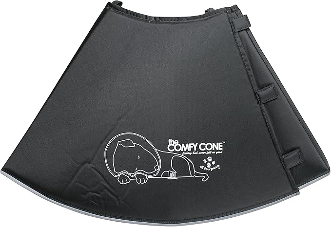 All Four Paws Comfy Cone Pet Cone for Dogs, Cats, XX-Large, Black - Comfortable Soft Dog Cone Collar Alternative for After Surgery, Wound Care, Spay, Neuter - Dog and Cat Recovery Elizabethan-Collar
