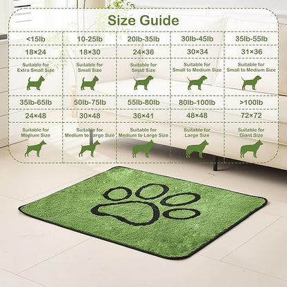 Qeils Reusable Dog Pee Pads, 2 Pack Super Absorbent & Leakproof Washable Puppy Pads with Soft Green Top Layer, for Potty Training, Crates, Couch, Car Seats & Pet Beds, 24"x 48"
