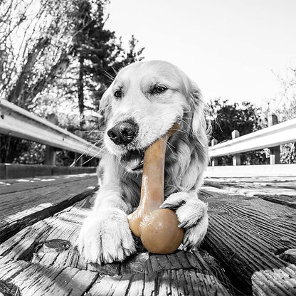 Pet Qwerks Original BarkBone - Nylon Dog Bone for Aggressive Chewers - Bacon Flavor - 7.75" (Pack of 3)