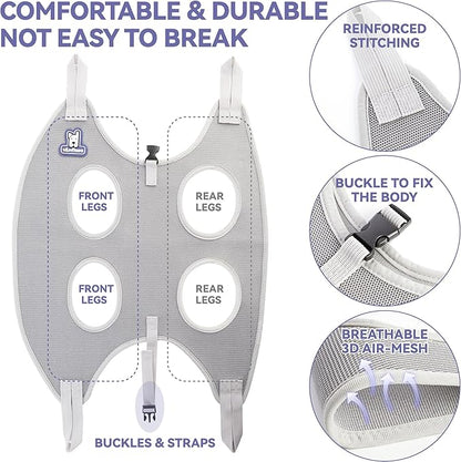 Loflaze Dog Grooming Hammock Harness for Dogs & Cats with Pet Nail Clipper Trimmer - Cat Hanger Sling for Trimming Clipping Nails- Dog Hammock Restraint Bag for Small Medium Large pet （ Purple S）