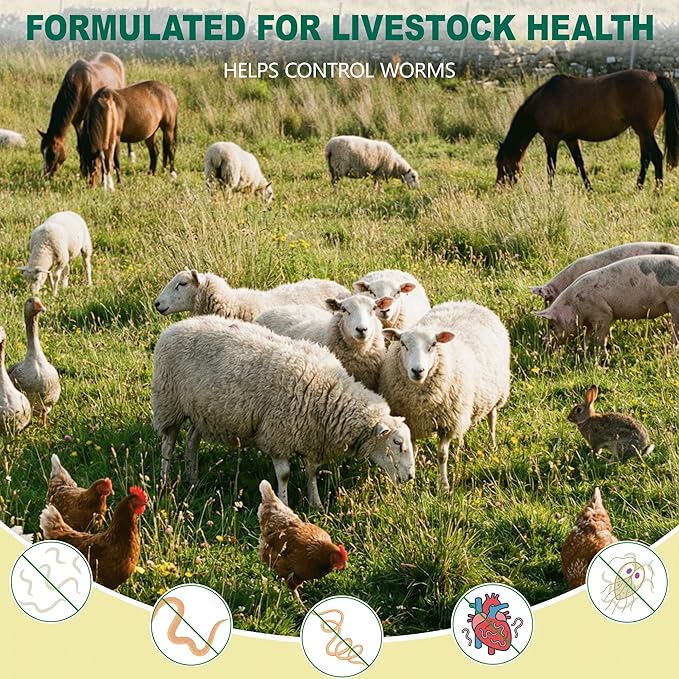 Dewormer for Goat, Sheep, Poultry & More - Liquid Fenbendazole Dewormer for All Wormers, Tapeworms, Roundworms, Hookworms & More, 100ml