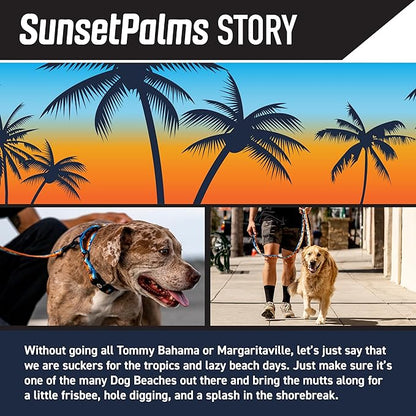 Wolfgang Heavy Duty Dog Leash, Pull-Tested to Over 800 lbs for Walking & Training, SunsetPalms Print, Large