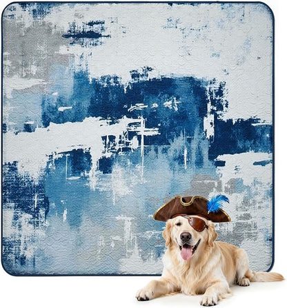 FXW Washable Pee Pads for Dogs, Leak-Proof & Non-Slip, Specifically Designed for Rollick/Homeplus 24inch 8 Panels Dog Playpen, 63" Square, Tie-Dye Blue, 1 Pack