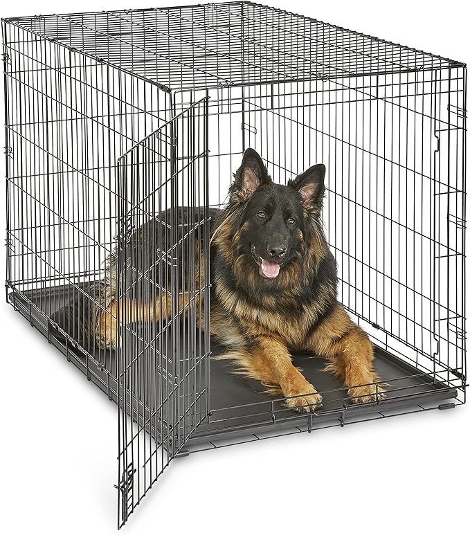 Midwest Homes for Pets 48-Inch New World Crate for Extra-Large Breeds, 90-110 lbs, Single Door Folding Dog Crate, Leak-Proof Tray & Secure Latch, Portable, Durable & Easy to Assemble