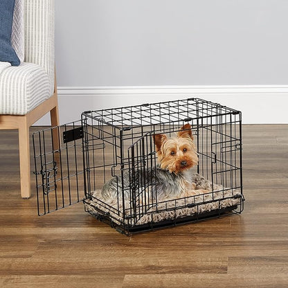MidWest Homes for Pets 18-Inch iCrate for Tiny Breeds, Up to 10 lbs, Double Door Folding Dog Crate with Divider Panel, Leak-Proof Tray & Secure Latches, Portable, Durable & Easy to Assemble
