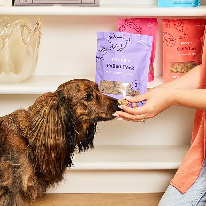 Bocce's Bakery Pulled Pork Freeze-Dried Treats, 3 oz, All-Natural, Made in USA, Dog Treats