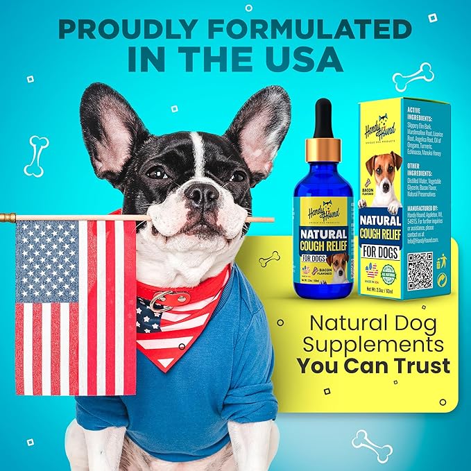 Handy Hound Dog Cough Medicine – Kennel Cough Treatment for Dogs – Manuka Honey Supplement for Dog Cough Relief, Mucus & Throat Soothing – Natural Herbal Formula – Made in USA (2 oz)