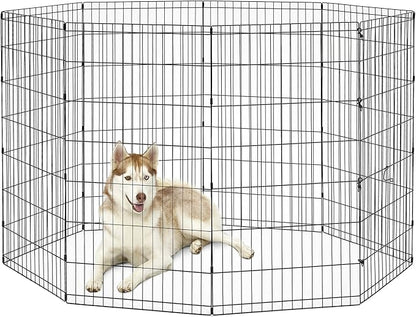 New World by MidWest Homes for Pets 48-Inch Exercise Pen, for Indoor and Outdoor use, 16 Sq Feet of Play, Folding Dog Pen, No Door Design for Maximum Security, Easy to Set Up, Foldable Pet Playpen