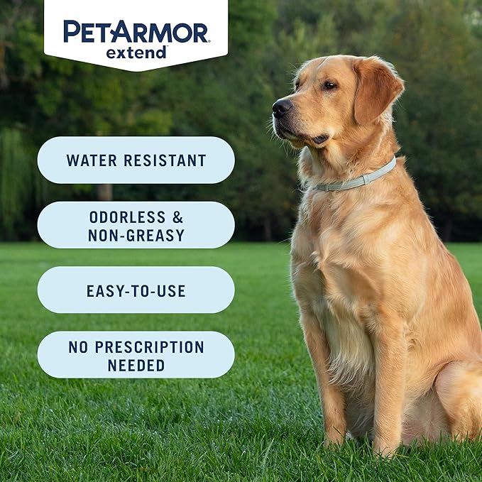 PetArmor Extend Large Dog Flea and Tick Treatment & Prevention, Collar for Large Dogs Above 18 lbs., 8 Months of Protection, Odorless & Non-Greasy, Waterproof, Kills Fleas, Ticks, and Larvae, 2 Count
