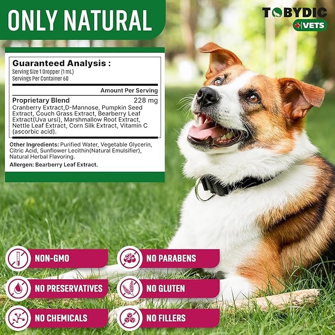 Cat & Dog UTI Treatment & Urinary Tract Infection Remedy with Cranberry & D-Mannose - Feline Natural Medicine for UTI Relief - Kidney + Bladder Support Supplement - Pet Renal Health