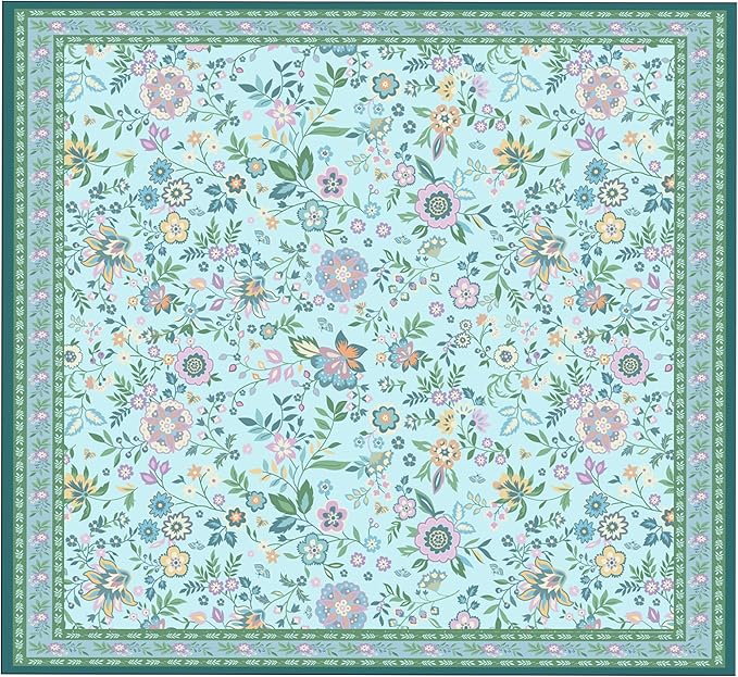 Washable Pee Pads for Dogs 72"x 72", Super Absorbent Boho Reusable Puppy Pads with Colorful Flowers Patterns for Potty Training, Floor, Couch, Bed, and Crate