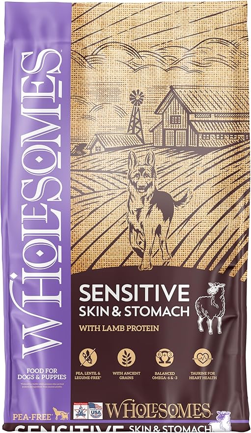 Wholesomes Sensitive Skin & Stomach with Lamb Protein Dry Dog Food 30 lb