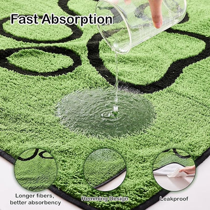 Qeils Reusable Dog Pee Pads, 2 Pack Super Absorbent & Leakproof Washable Puppy Pads with Soft Green Top Layer, for Potty Training, Crates, Couch, Car Seats & Pet Beds, 24"x 48"