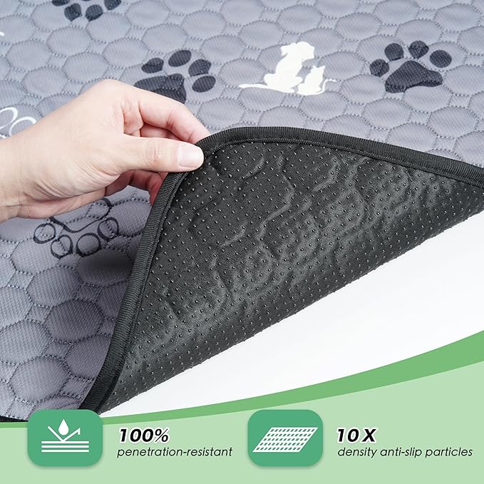 Washable Pee Pads, Puppy Pee Pad for Dogs, 2 Pack Absorbent Reusable Training Dog Pads Pet Puppy Pads, Non-Slip Potty Pads for Whelping, Playpen, Crate, Bed, Grey 24"x24"