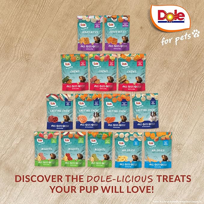 Dole for Pets Dog Biscuits Autumn Apple Fall Flavor, Real Fruit Flavor Vegan Crunchy Treats, No Wheat Corn Soy or Artificial Additives, Bite Size Training Snacks for Dogs, 7 Oz