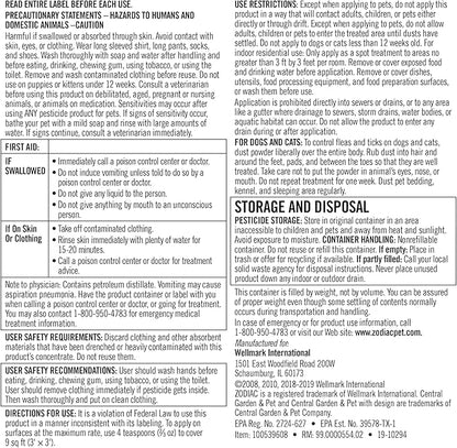 Zodiac Flea & Tick Powder for Dogs, Puppies, Cats & Kittens beige Small