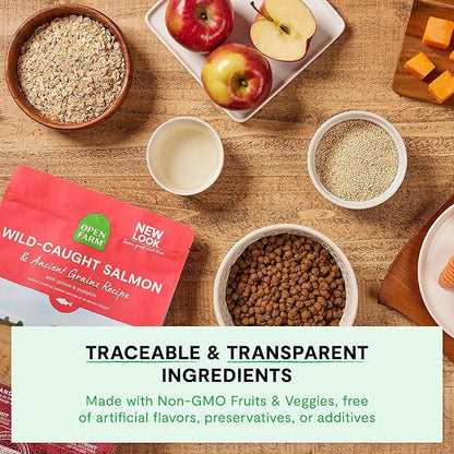 Open Farm, Ancient Grains Dry Dog Food, Protein-Rich & Nutrient Dense, 90% Animal Protein Mixed with Non-GMO Fruits, Veggies and Superfoods, Harvest Chicken Recipe, 22lb Bag
