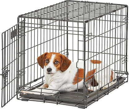 MidWest Homes for Pets 24-Inch LifeStages Crate for Small Breeds, 12-20 lbs, Single Door Folding Dog Crate with Divider Panel, Leak-Proof Tray & Secure Latch, Heavy-Duty & Easy to Assemble