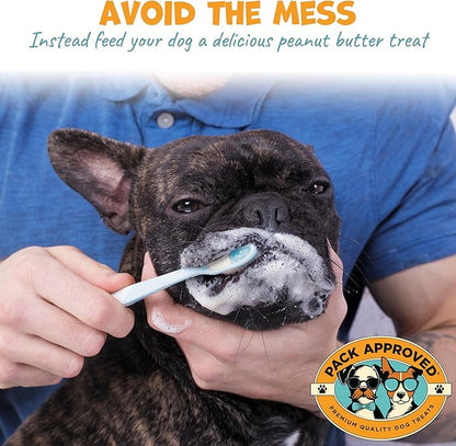 Pack Approved Dog Peanut Butter - with Ocean Kelp to Support Oral Care & Act as Dog Plaque and Tartar Remover - Lick Mat Treats for Bad Breath - Dental (8.46oz)