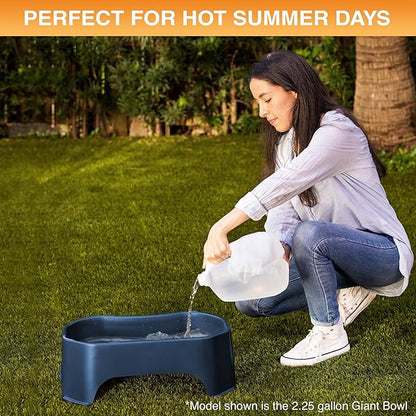 Neater Pet Brands Extra Large Water Bowl for Dogs, Outdoor Dog Water Bowl (1.25 Gallon XL Capacity), Big Trough Style Food Dish for Indoors or Outside, No Spill Large Dog Bowls, Dark Blue