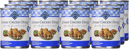 Blue Buffalo Family Favorites Adult Wet Dog Food, Made with Natural Ingredients, Sunday Chicken Dinner, 12.5-oz Can, 12 Count (Pack of 2)