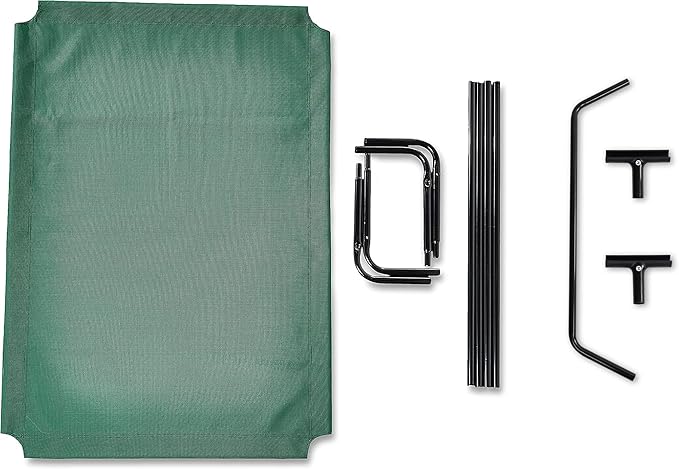 Amazon Basics Cooling Breathable Elevated Dog Bed with Durable Metal Frame for Large Dogs, X-Large, 60 x 37 x 9 Inch, Green, Easy to Clean