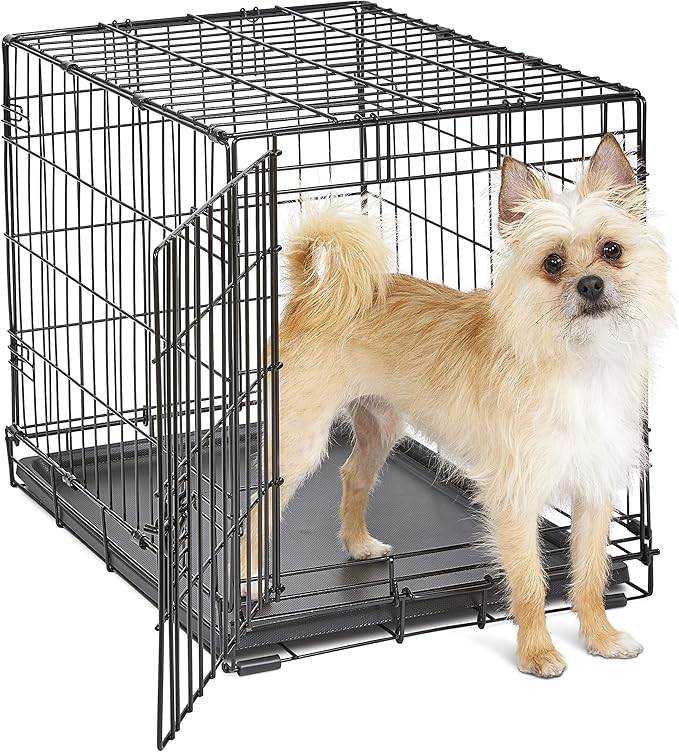 Midwest Homes for Pets 24-Inch New World Crate for Small Breeds, 12-20 lbs, Single Door Folding Dog Crate, Leak-Proof Tray & Secure Latch, Portable, Durable & Easy to Assemble