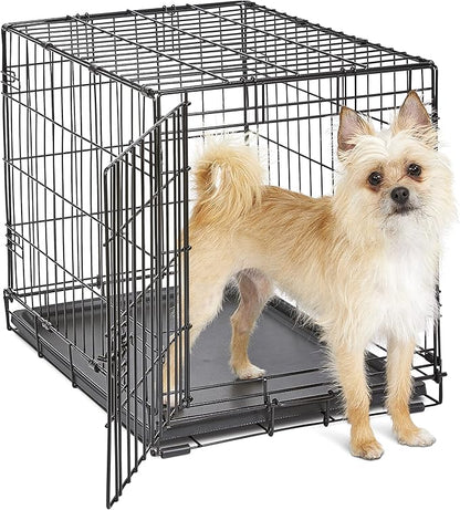 Midwest Homes for Pets 24-Inch New World Crate for Small Breeds, 12-20 lbs, Single Door Folding Dog Crate, Leak-Proof Tray & Secure Latch, Portable, Durable & Easy to Assemble