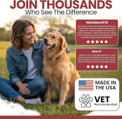 Dog UTI Treatment Cranberry Supplement for Dogs, 120 Soft Chews - Natural Urinary Tract Infection Support and Healthy Bladder Control – Made with Echinacea and Vitamin C