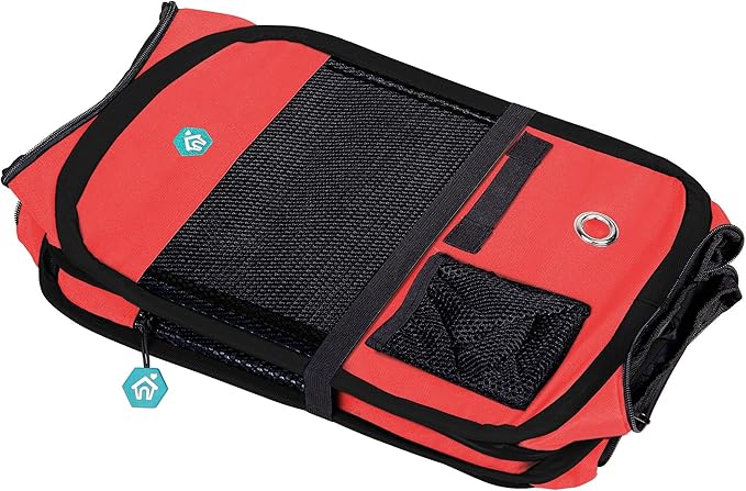 Deluxe Premium Pet Dog Playpen Portable Soft Dog Exercise Pen Kennel with Carry Bag for Dogs, Cats, Kittens, and All Pets (Medium, Red)