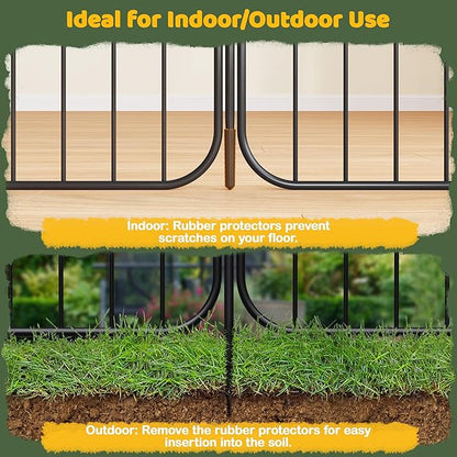 Yaheetech Expandable Dog Playpen, 8 Panel 24 inch Puppy Playpen with Door Indoor/Outdoor Pet Fence for Small Medium Dogs