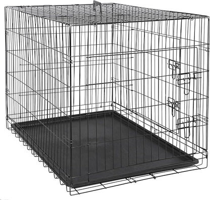 ZENY 30/36/42 Inch Dog Crate Double Door Folding Metal Dog or Pet Crate Kennel with Tray and Handle
