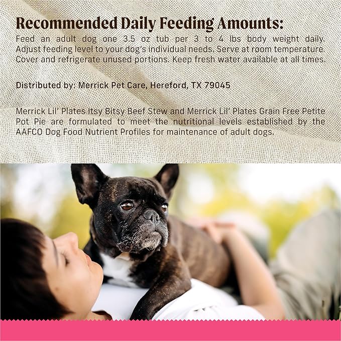 Merrick Lil’ Plates Grain Free Dinner Duos Soft Natural Wet Small Dog Food Variety Pack, Beef and Chicken - (Pack of 12) 3.5 lb. Tubs
