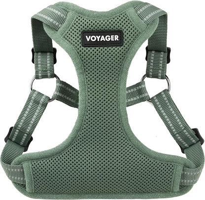 Best Pet Supplies Voyager Adjustable Step-in Flex Breathable Mesh Dog Harness for Small Medium Large Dogs Moss Green, XL