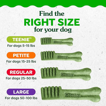 Greenies Veterinarian-Recommended Natural Dental Dog Treats, Large Size, Original Flavor, 36 oz. Pack, 24 Count