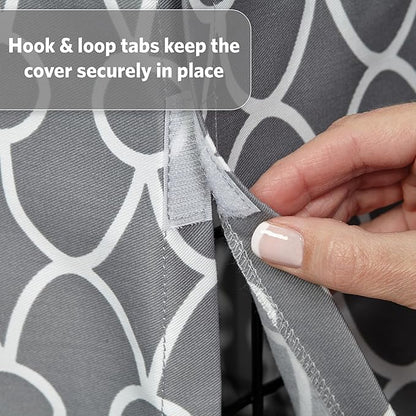 MidWest Homes for Pets XL Dog Crate Cover with Teflon Fabric Protector, Poly-Cotton Privacy Kennel Cover Fits Most 48-inch Crates, Gray Designer Print, Washable, Reduces Barking