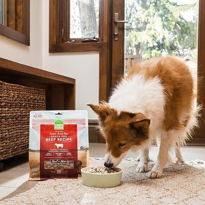 Open Farm, Freeze Dried Raw Dog Food, Morsels with 95% Meat, Organs & Bone, Organic Produce & Superfoods, Complete Meal or Freeze Dried Dog Food Topper, Grass-Fed Beef Recipe, 13.5oz Bag