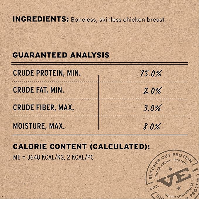 Vital Essentials Freeze Dried Cat Treats | Chicken Breast, Single Ingredient | Premium Quality | Grain Free, Healthy Treats for Cats, 1 oz Bag