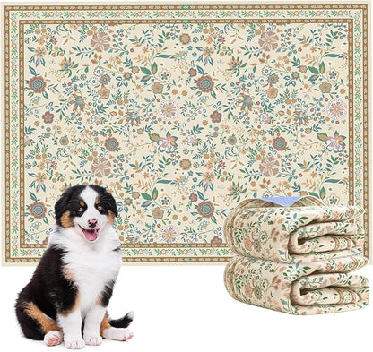 Washable Pee Pads for Dogs, 2 Pack Super Absorbent Reusable Puppy Pads with Colorful Flowers Patterns for Potty Training, Floor, Couch, Bed, and Crate,24"x 36"