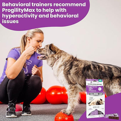 ProgilityMAX Maximum Strength Dog Calming Bars for Stressful Situations, with Melatonin for Dogs, Single-Serve Chews (12 Bars)