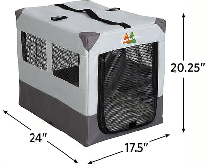 MidWest Homes for Pets Canine Camper Sportable, 24-inch Portable Tent Crate for Dogs, Soft-Sided, Folding Frame, Mesh Windows, Zip Door, Water-Resistant, Includes Pad